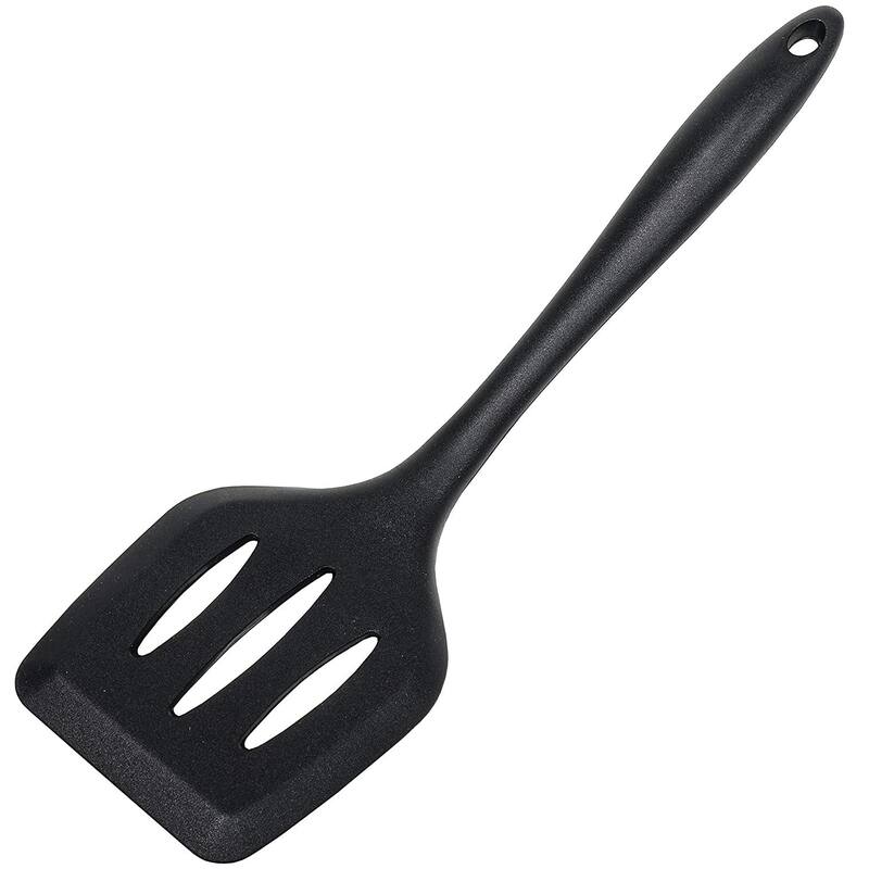 Chef Craft 12" Premium Heat Resistant Silicone Slotted Turner Spatula - Black