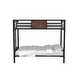 preview thumbnail 21 of 19, Jown Industrial Black 3-Piece Gel Memory Mattress & Metal Bunk Bed Set by Furniture of America