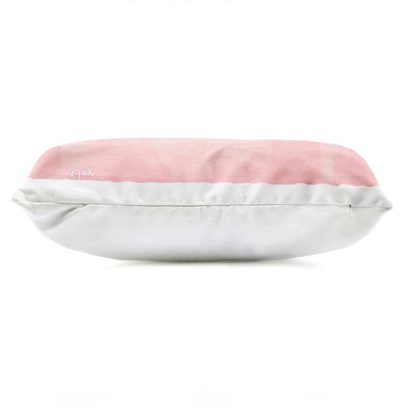 Stupell Pink XOXO with Hearts Printed Outdoor Throw Pillow Design by LSR Design Studio