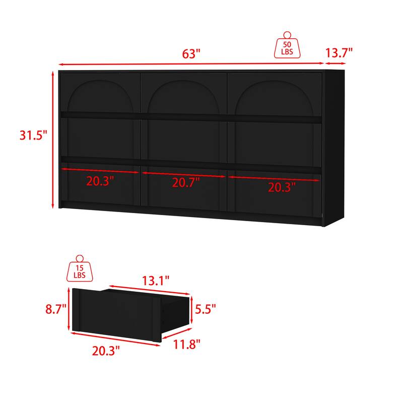 White 9-Drawer Dresser with Modern Design and Safety Features