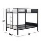 preview thumbnail 3 of 3, Metal Full over Full Bunk Bed with Ladder in White and Black