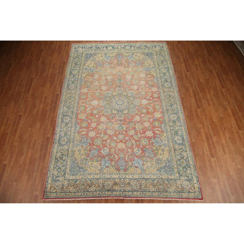 Hand Knotted Oriental 100% Wool Carpet Traditional Floral Oranges & Rust Najafabad Area Rug - 12' 3'' X 8' 1''