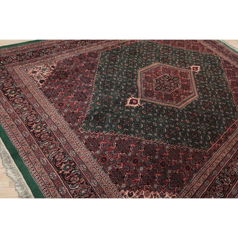 7'11''x10'10'' Hand Knotted Wool Emerald Taabriz Medallion Plush Pile Area Rug - 7' 11'' x 10' 10''