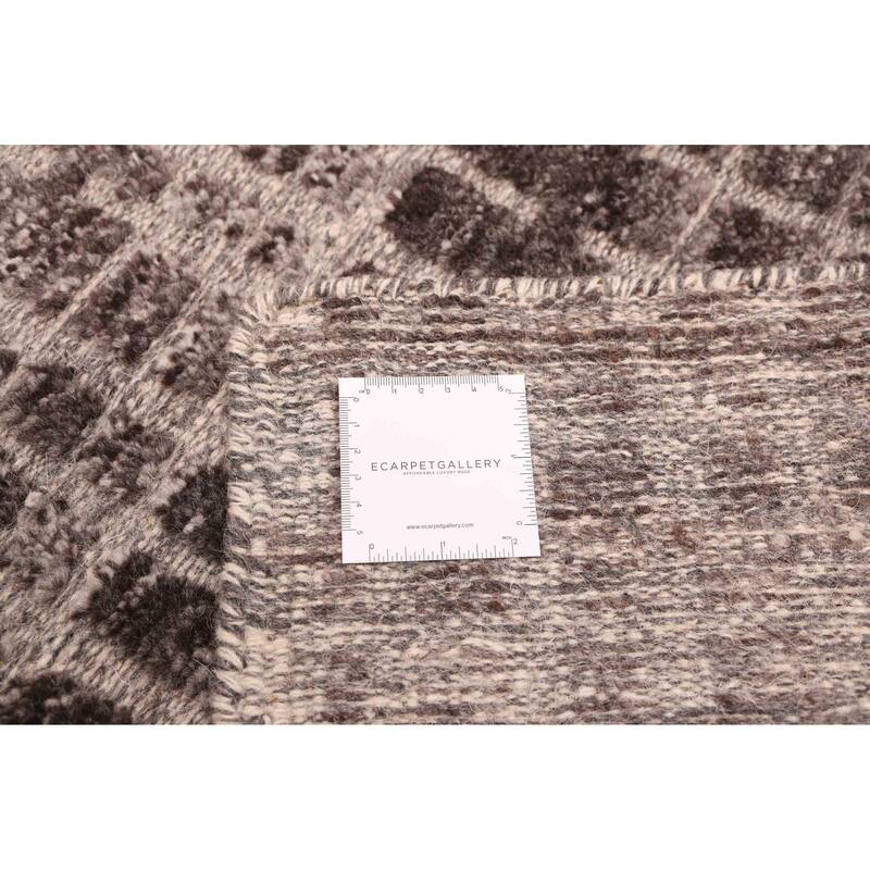 ECARPETGALLERY Hand-knotted Tangier Dark Grey Wool Rug - 5'2 x 7'8