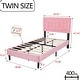 preview thumbnail 43 of 59, alazyhome Upholstered Platform Bed Frame with Button Tufting Headboard