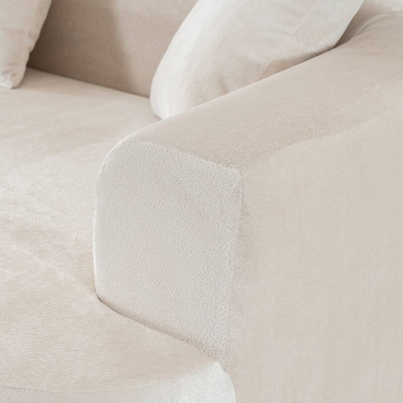 Modular L-Shaped Sectional Sofa, Deep Seat Cloud Couch, No Assembly