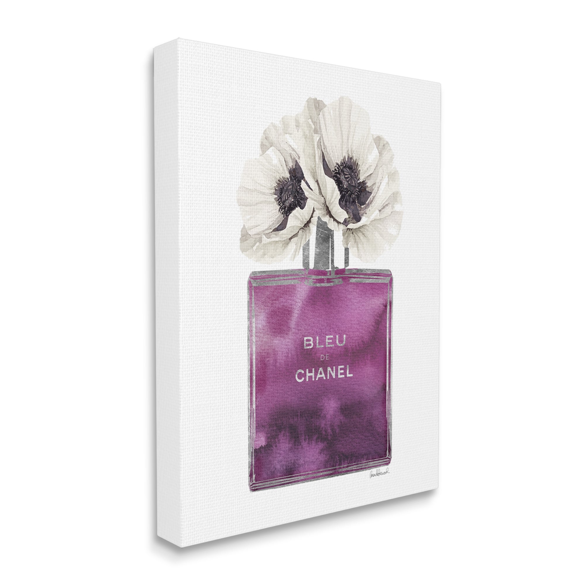 Stupell Glam Black Purple Perfume Bottle Designer Cosmetic Framed Wall Art - 24 x 30 - Grey