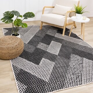 Brooke Collection - Two-Sided Grey/White/Black Chevron Outdoor Rug ...