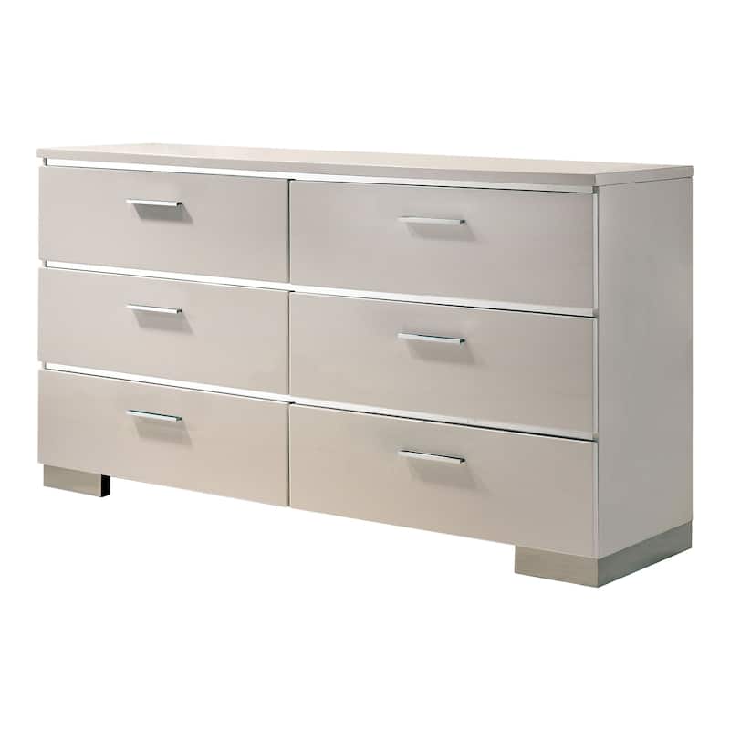 Furniture of America Champs Contemporary Solid Wood 2-Piece Storage Panel Bed and Dresser Set