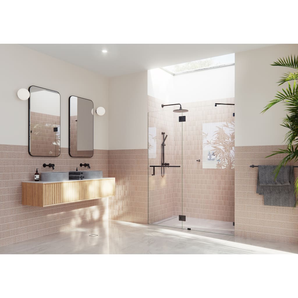 Glass Warehouse 78" x 57.75" Frameless Towel Bar Shower Door - Glass Hinge