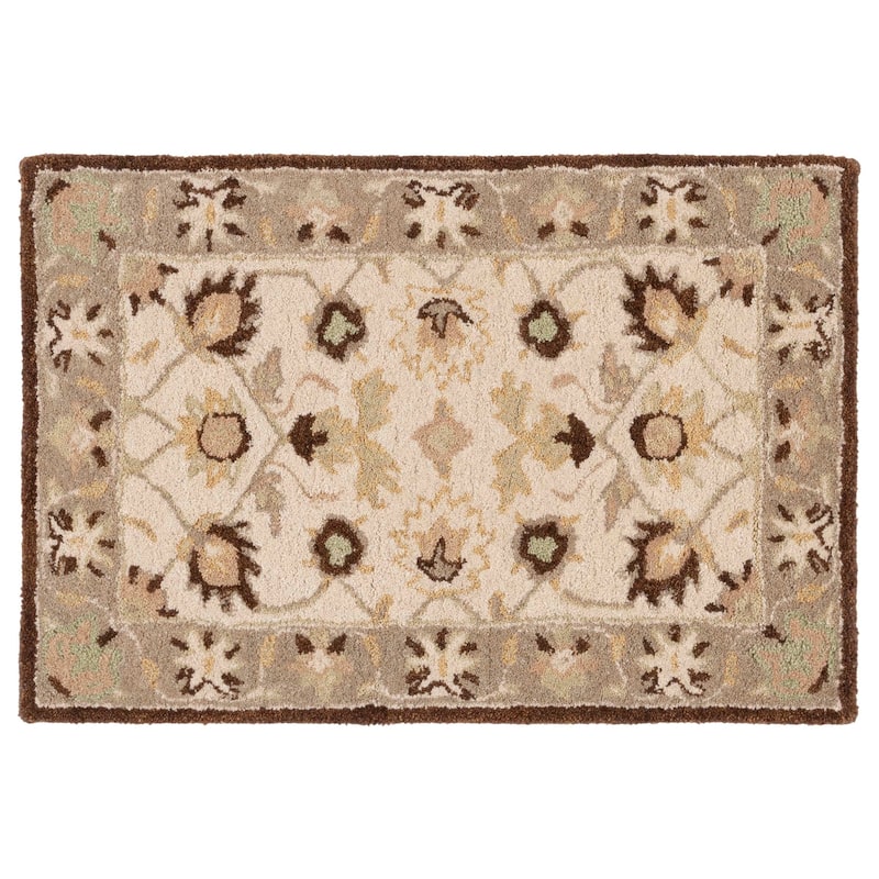 SAFAVIEH Handmade Anatolia Renelle Traditional Oriental Hand-spun Wool Rug - 2' x 3' - Ivory/Brown