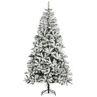 Full and Lifelike 7.5ft/9ft Snow Flocked Christmas Tree Perfect for Home and Office Holiday Decoration