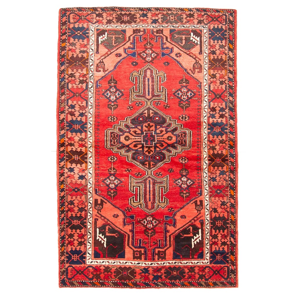 ECARPETGALLERY Hand-knotted Anadol Red Wool Rug - 4'4 x 6'9