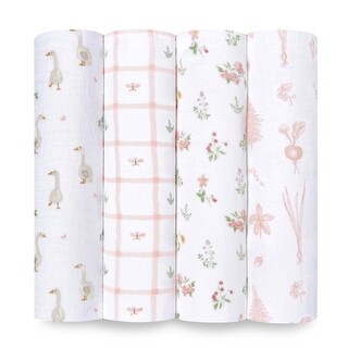 aden + anais essentials cotton muslin swaddle blanket 4 pack country floral