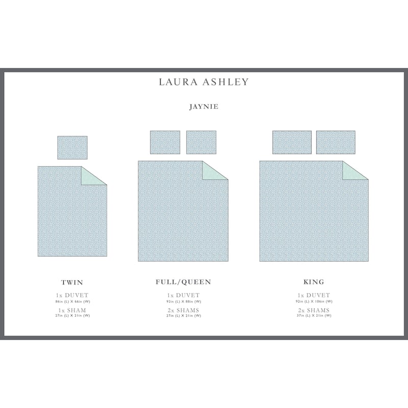 Laura Ashley Jaynie Blue Cotton Duvet Cover Set