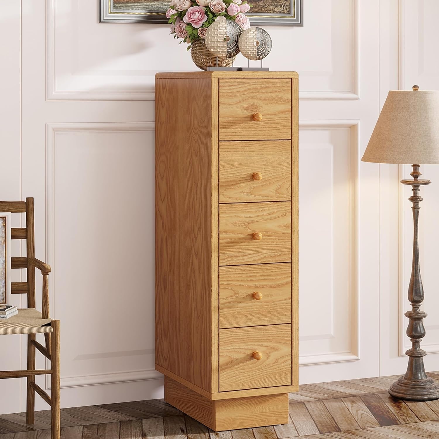 5-Drawer Wood Narrow Dresser for Bedroom for Small Spaces, Bathroom - Bed  Bath & Beyond - 41247373