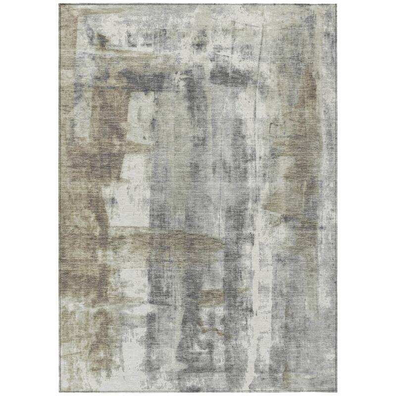 HomeRoots Abstract Transitional Rectangle Outdoor Rug