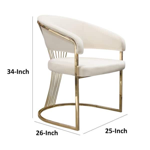 Cream Fabric Wrap With Gold Metal Frame Dining Chair Cream Fabric Wrap With Gold Metal Frame Dining Chair