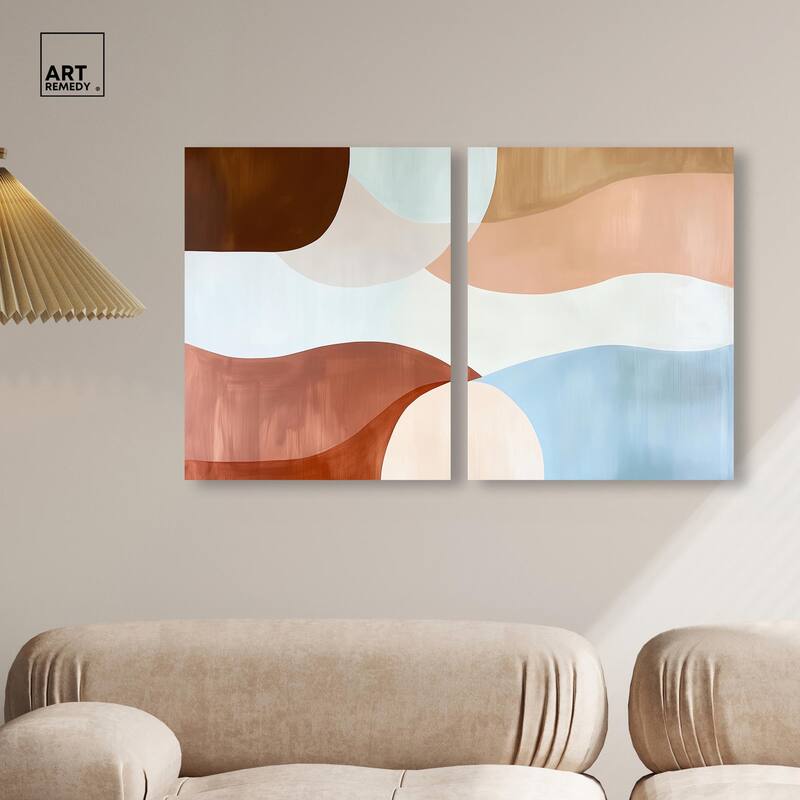 Evolving Shapes I Canvas Set of 2 by Art Remedy, Gallery Wrapped