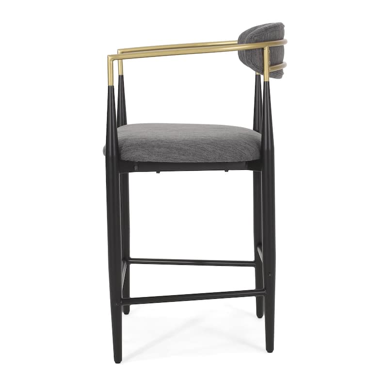 Christopher Knight Home Elmore Fabric and Iron 25-Inch Tall Counter Stools (Set of 2)