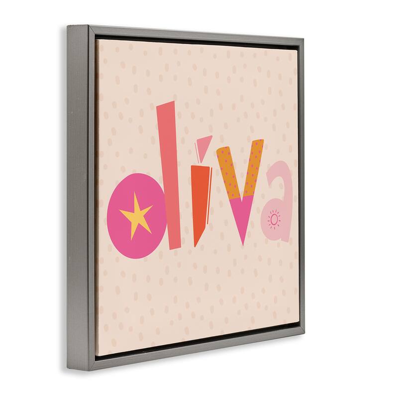 Stupell Diva Patterned Whimsical Text Framed Floater Canvas Wall Art Design By Sazerelli Designs