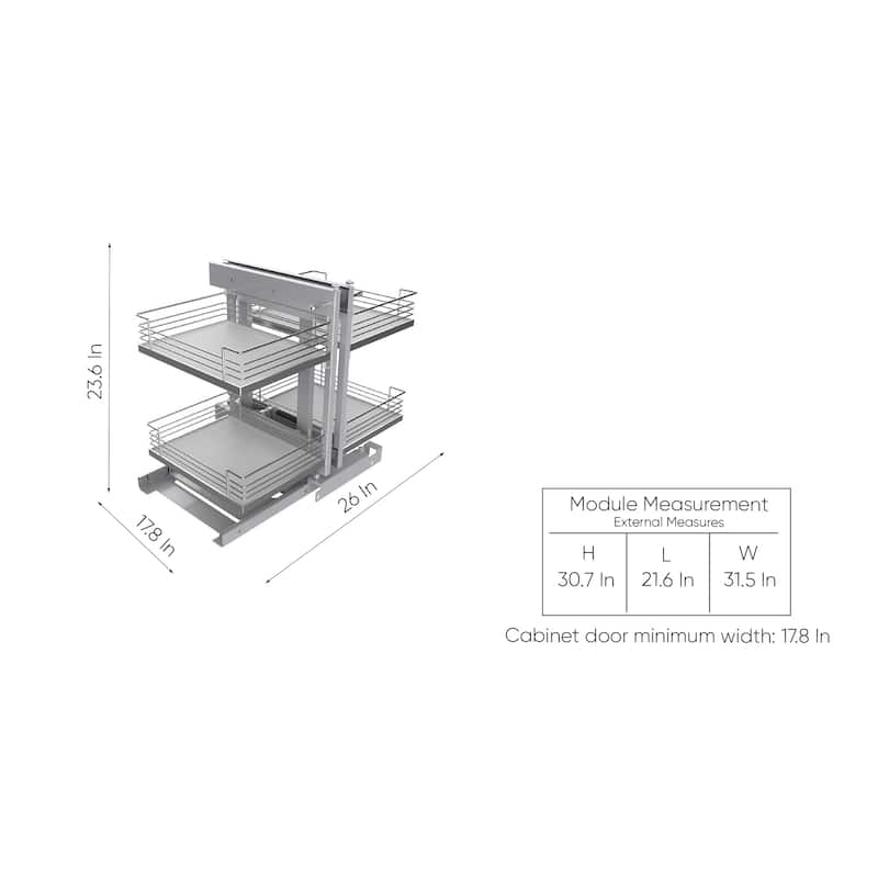 Blind Corner Cabinet Organizer Silver - N/A