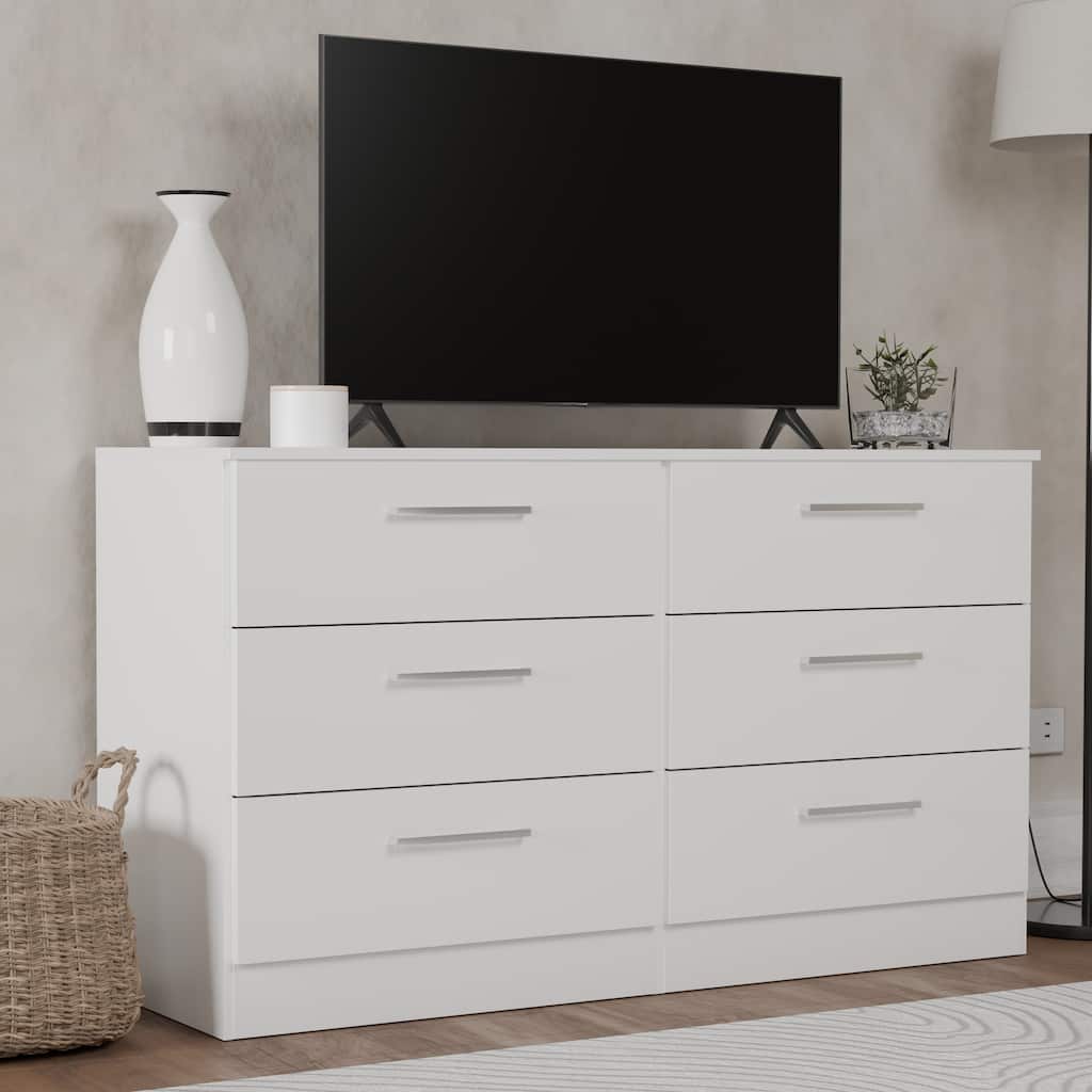 Kappesberg Sofia 50"W 6-Drawer Horizontal Dresser – Modern Bedroom Storage