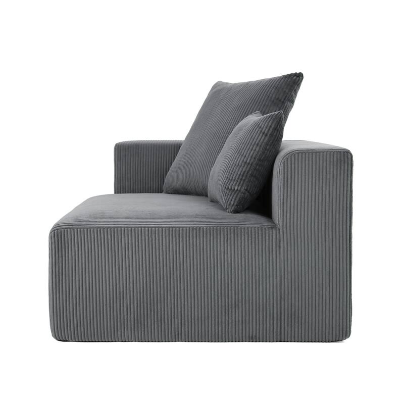 51"W Oversized Modular No Assembly Corduroy Accent Corner Chair