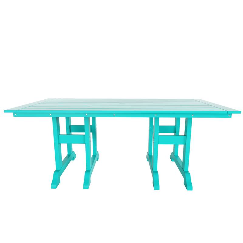 Laguna 7-Piece Rectangular Table Folding Highback Chair Dining Set