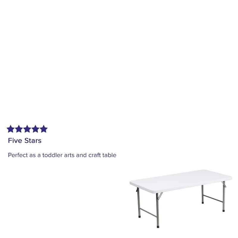 4.93-Foot Kid's Plastic Folding Activity Table - Play Table - 59.25"D x 29"W x 19"H