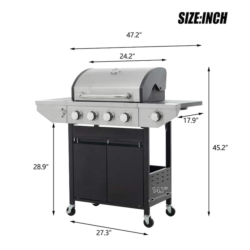 5-Burner Barbecue Gas Grill