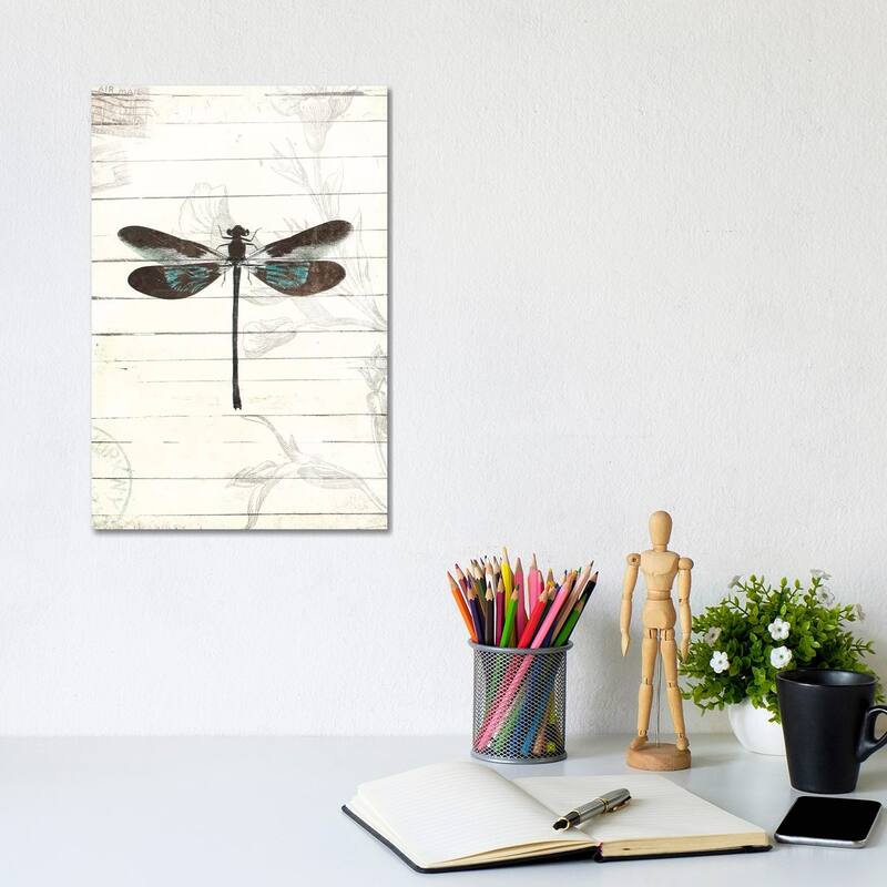 iCanvas "Dragonfly Look II" by Mlli Villa Canvas Print - 12x8x0.75