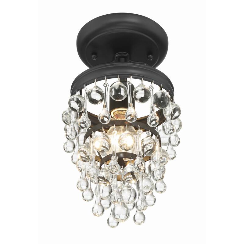 Calypso 1 Light Matte Black Ceiling Mount - 7.25"W x 13"H x 7.25"D