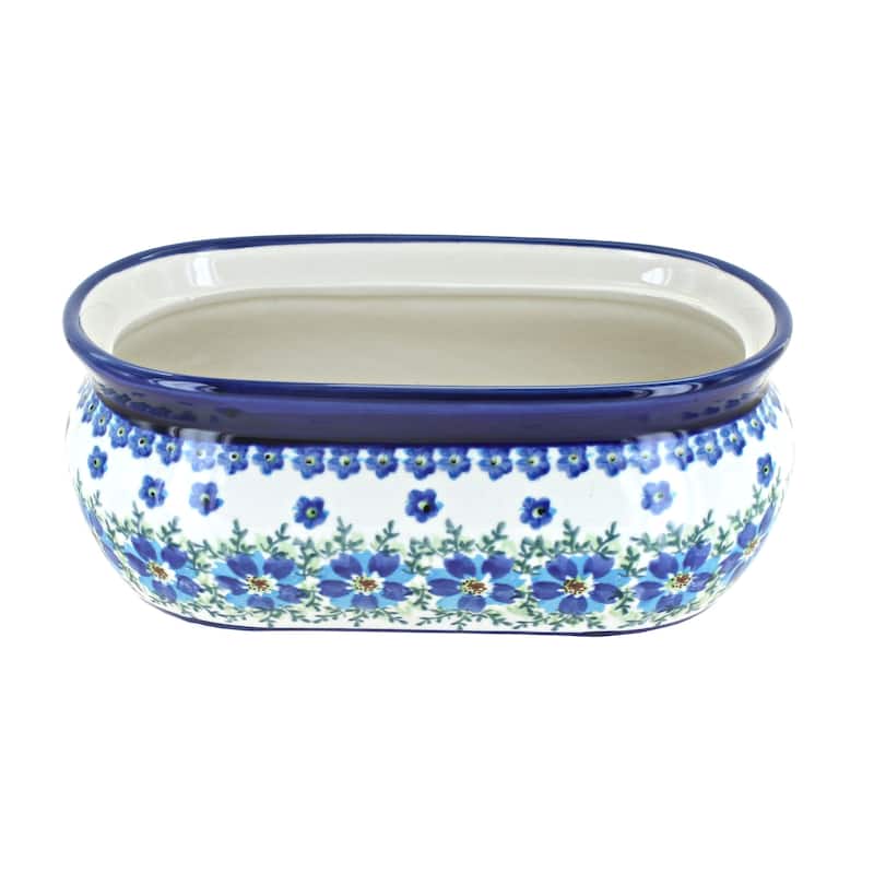 Blue Rose Polish Pottery 773 Zaklady Small Planter - Kalina