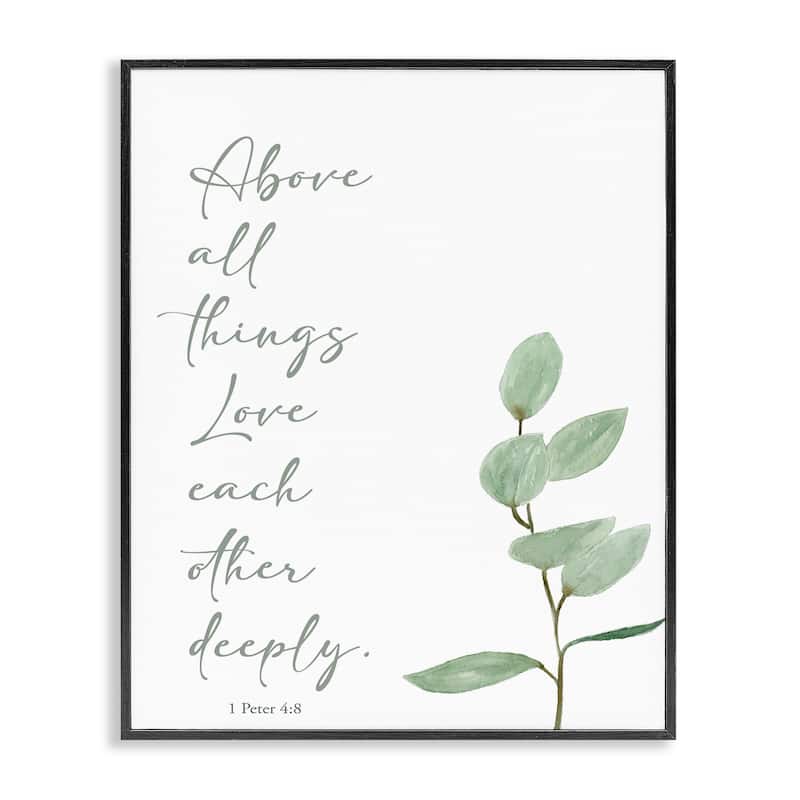 Stupell Love Each Other Deeply Framed Giclee Art Design By Lucille Price - 24 x 30 - Black