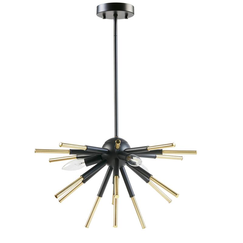 INK+IVY Ely 3-Light Spiked Chandelier - Matte Black /Gold