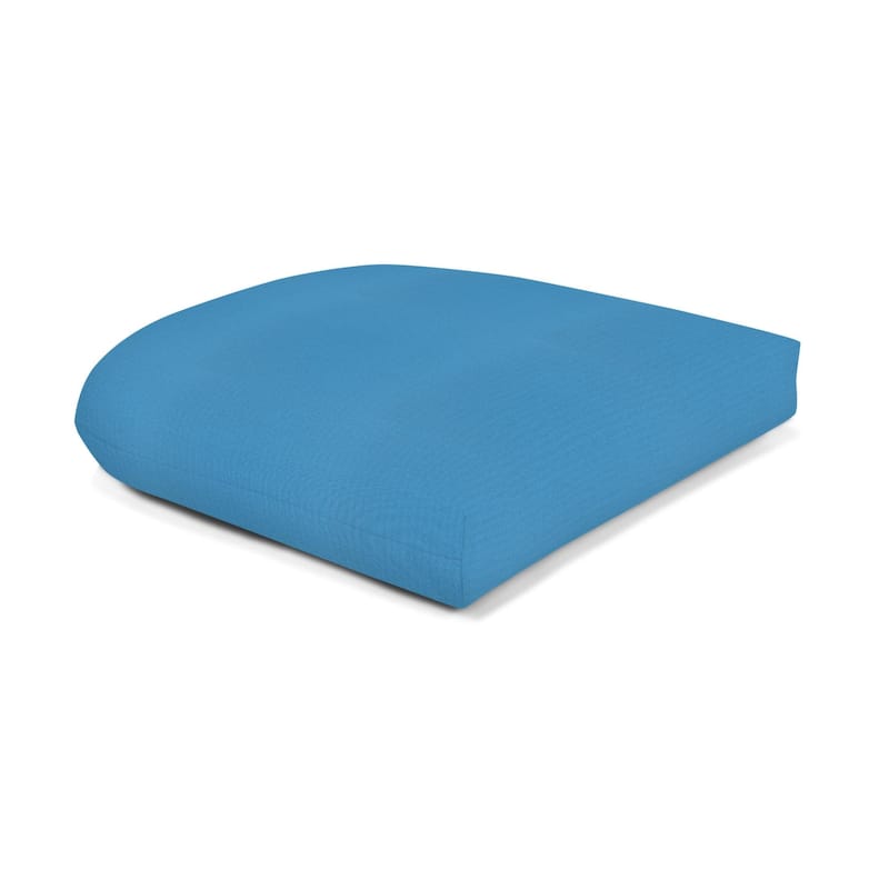 Sunbrella Solid Fabric 1-Piece Indoor/Outdoor Wicker Seat Pad, 18"W x 18"L