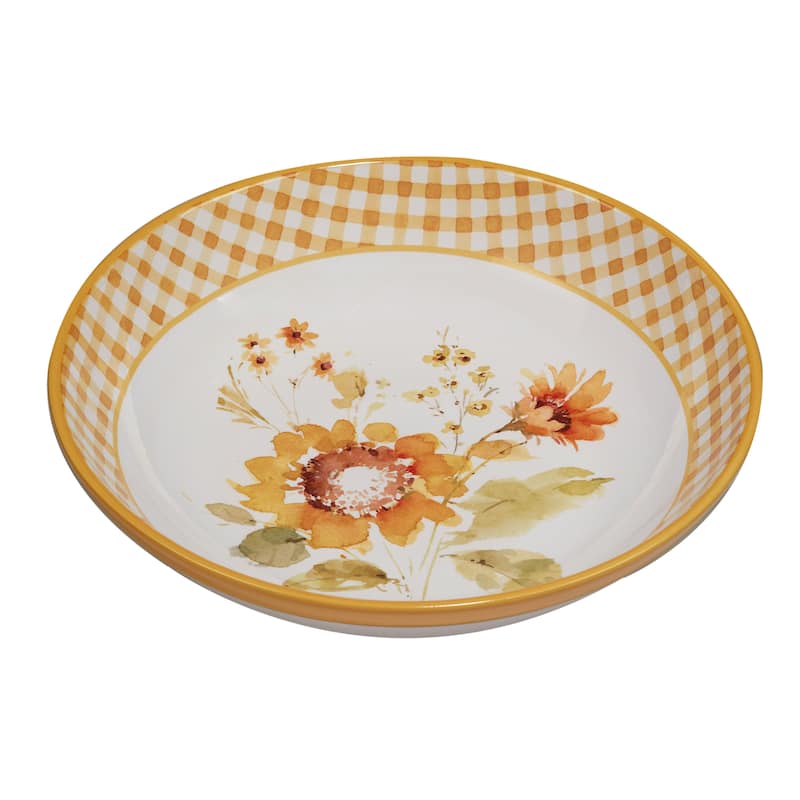 Certified International Sunflowers Forever 144 oz. Serving Bowl - 13" Dia x 3"