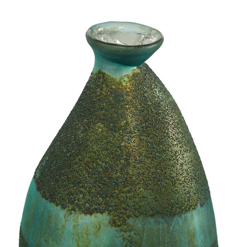 Glass Blown Teardrop Decorative Vase - Set of 2 Gold, Green, Gray - Roche River Decor