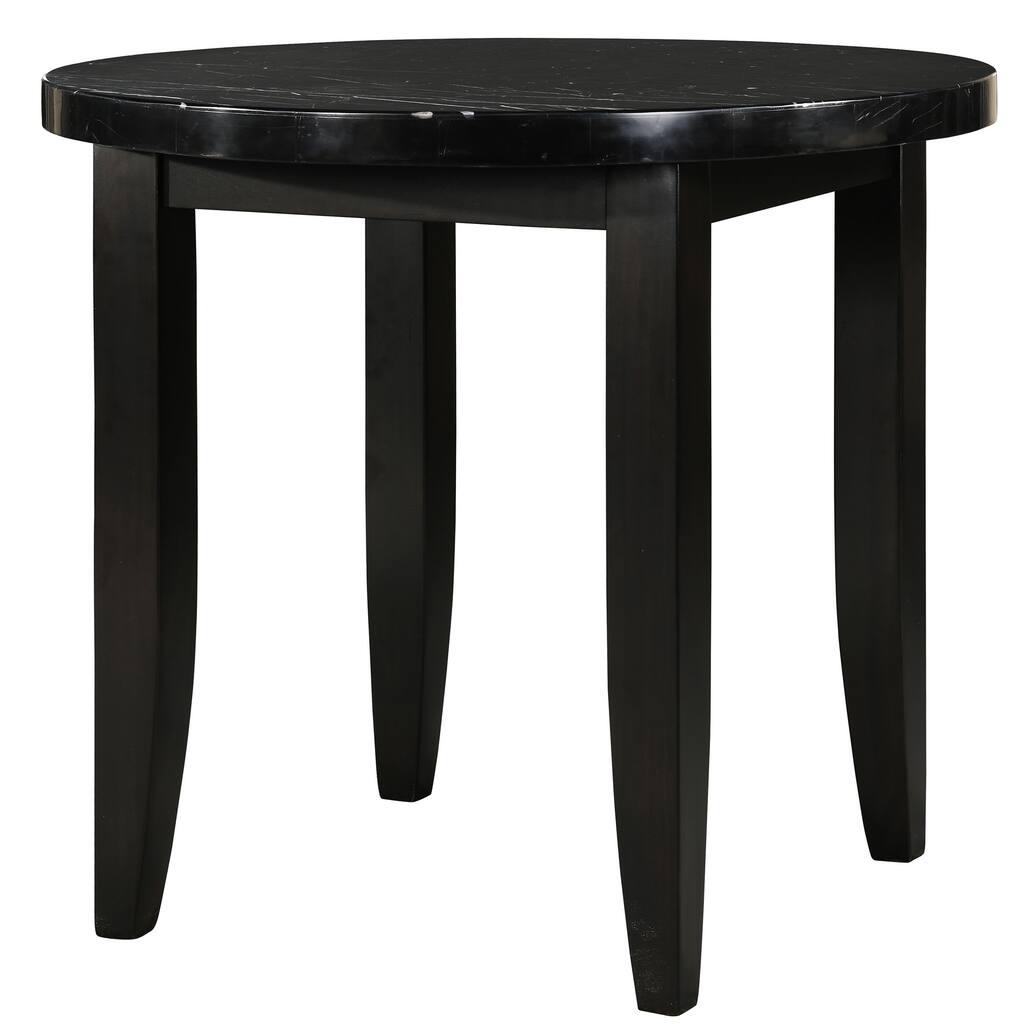 Porch & Den Merkem Round Black Marble Top Counter Height Dining Table