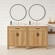 preview thumbnail 36 of 37, Natural Oak Bathroom Vanity with Ceramic Sink Solid Wood MDF Storage Cabinet for Bathroom 24/30/48/60 inches