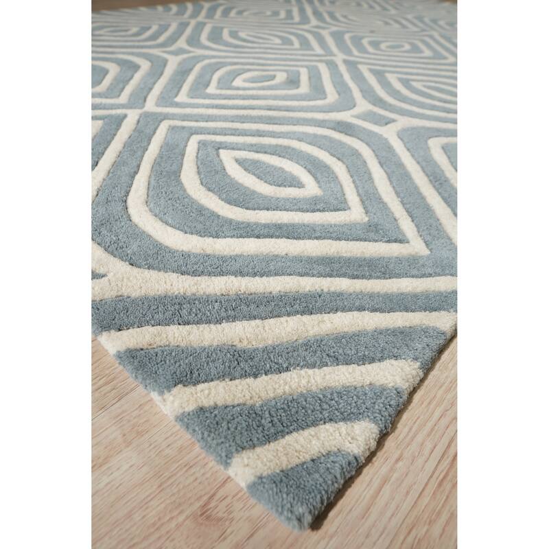 Blue Modern Contemporary Tufted Stripes Area Rug - Sleek Design and Luxurious Comfort