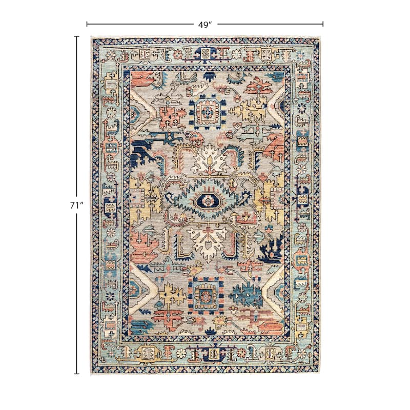 Serapi One-of-a-Kind Hand-Knotted Area Rug - Gray - 4' 1" x 5' 11"