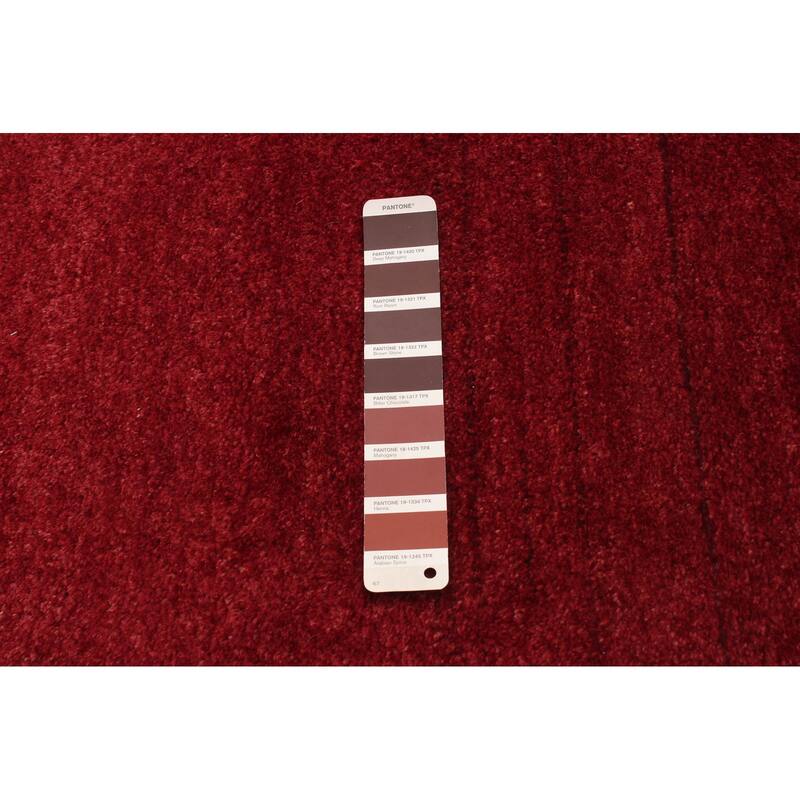 ECARPETGALLERY Hand-knotted Pak Finest Gabbeh Dark Red Wool Rug - 3'11 x 6'2