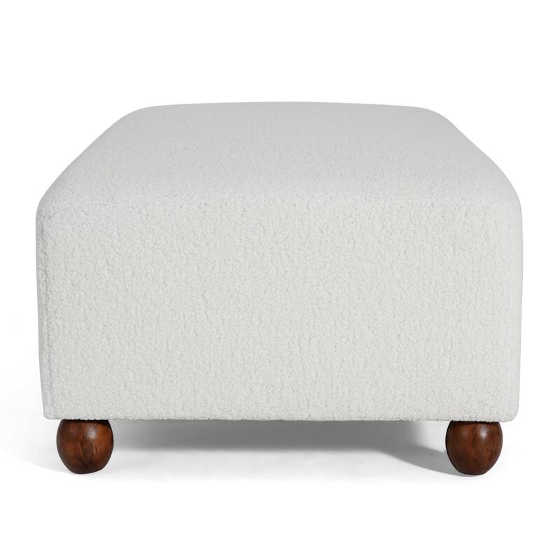 Christopher Knight Home - Modern Comfort Boucle Upholstered Ottoman Bench with Solid Wood Legs