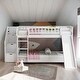 preview thumbnail 1 of 16, Elegant Stairway Twin over Twin Bunk Bed with Two Drawers, Convertible Ladder and Slide, Save Space or Split Into 2 Beds, White White