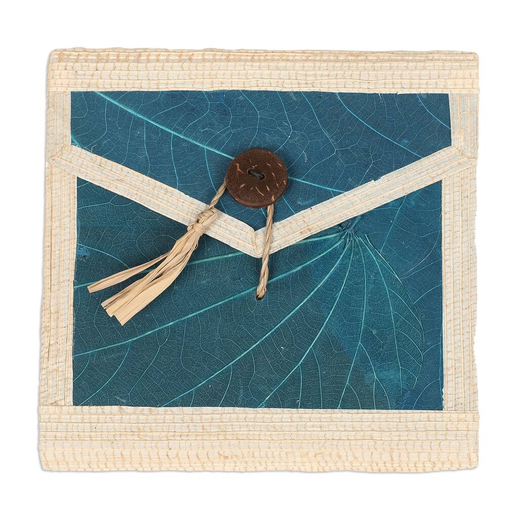 Novica Handmade My Blue Journey Natural Paper