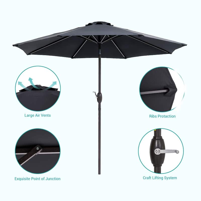 Bonosuki 9ft Patio Umbrella Market Table Umbrella with Tilt and Crank