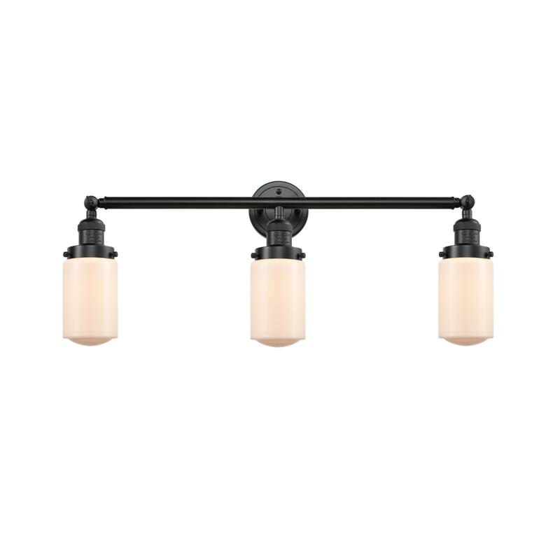 Innovations Lighting Dover 3 Light 31" Wide Bathroom Vanity Light - Oil Rubbed Bronze / Matte White Cased