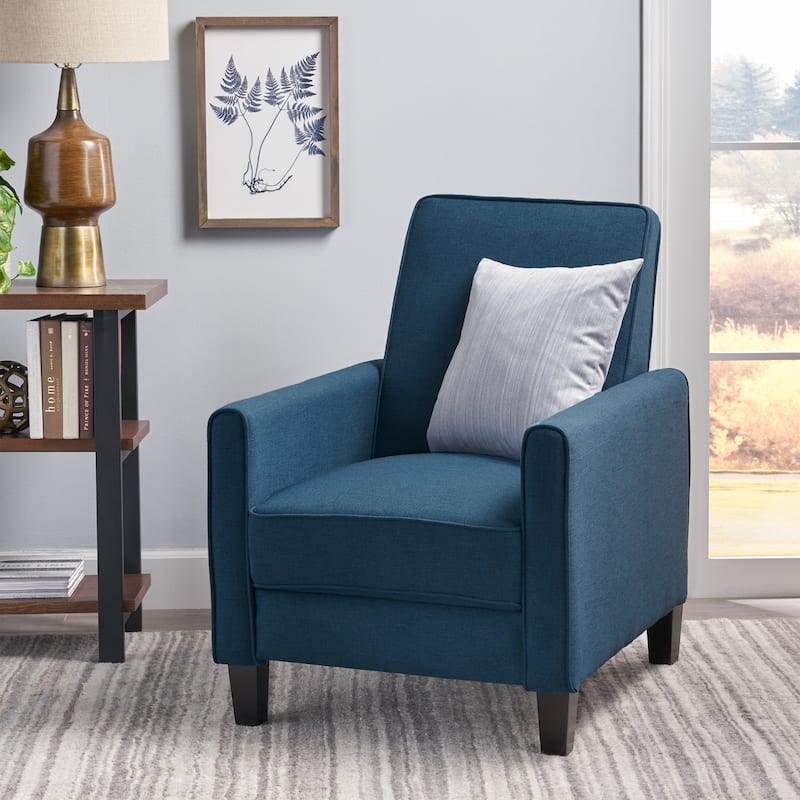 Roomfitters Fabric Push Back Chair for Elegant Home Decor, Navy Blue - Navy Blue